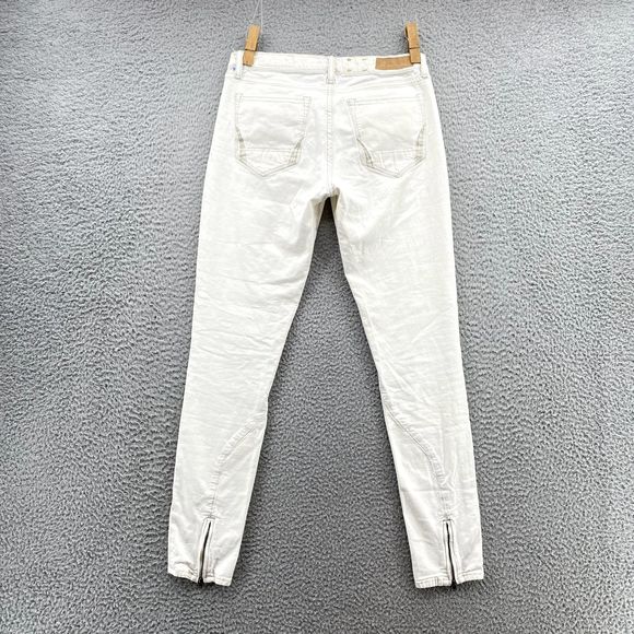 All Saints Spitalfields Paants Sz 28 White Skinny Stretch Jeans Anckle Zip Women - Picture 11 of 14